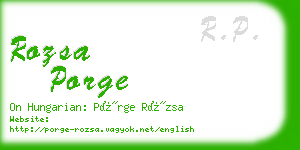 rozsa porge business card